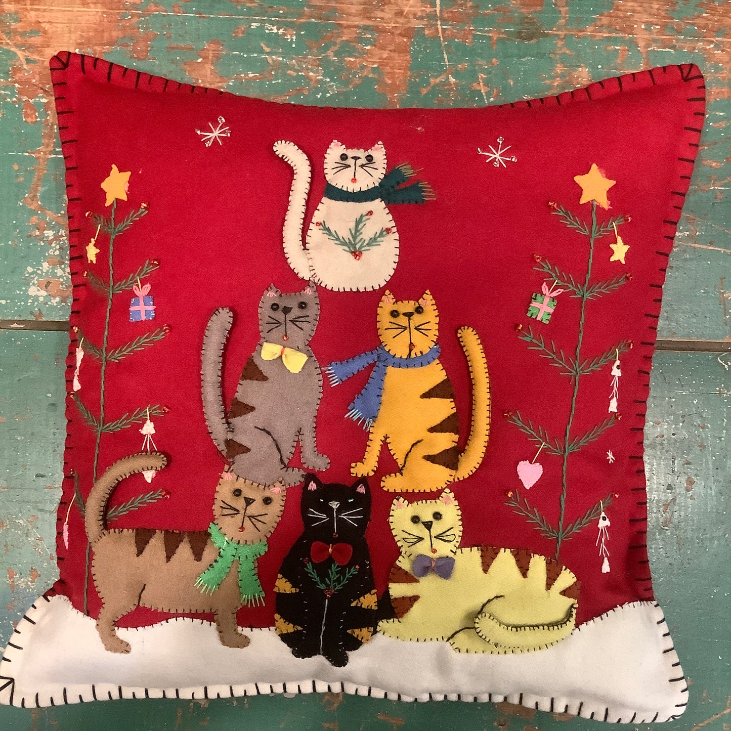 Christmas Cats Pillow