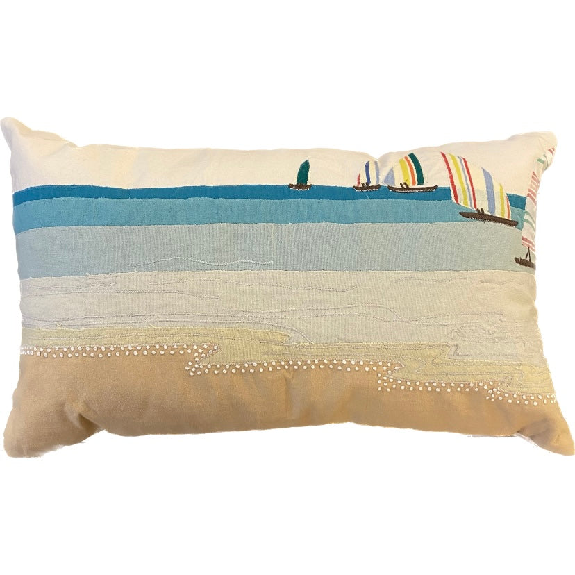 Appliqué Seaside Beach Pillow