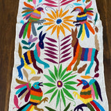 Large Otomi Runner- Multicolor with Flowers and Animals- G