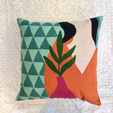 Matisse Spirit Belle Girl with Plant Chainstitch Pillow