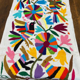 Large Otomi Runner- Multicolor with Flowers and Animals- Q