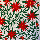X-Large Otomi Embroidery Wall Hanging - Poinsettias Flowers 1