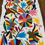 Large Otomi Runner- Multicolor with Flowers and Animals- Q