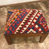 Rectangular Kilim Footstool from Turkey