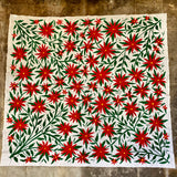 X-Large Otomi Embroidery Wall Hanging - Poinsettias Flowers 1
