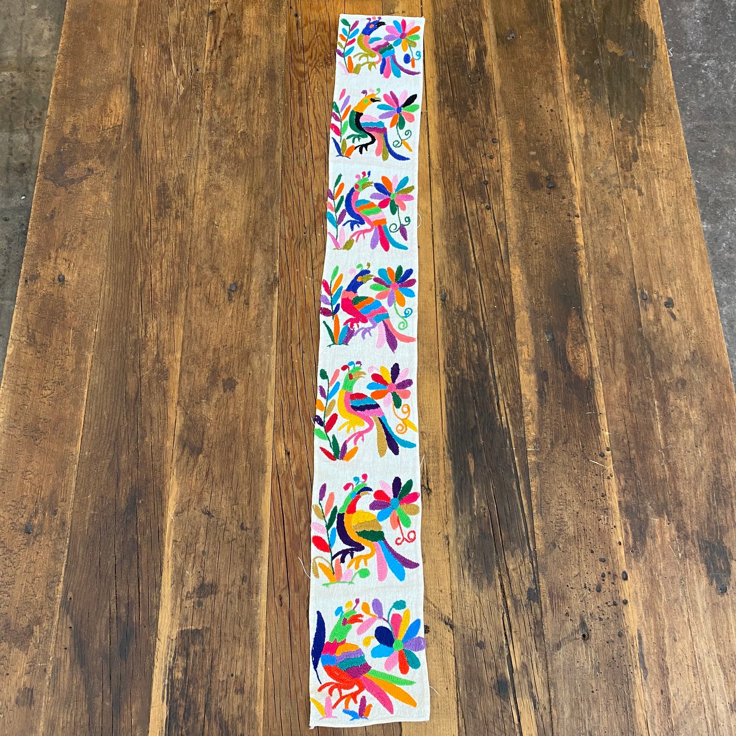 Otomi Mini Panel- Multicolor Animals- 34”x 5”- C