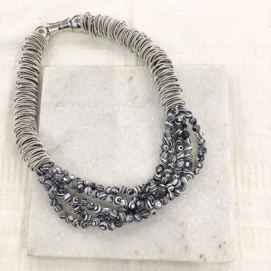 Silver Spring Ring Multi Necklace - Malachite