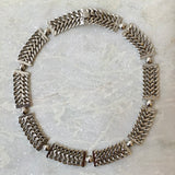 Taxco Plaited Sectioned Sterling Silver Collar Necklace