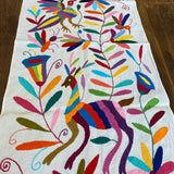 Large Otomi Runner- Multicolor with Flowers and Animals- P