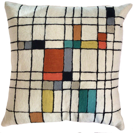 Delaunay Mod Blocks Chainstitch Pillow