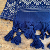 Guatemalan Brocade Table Runner - Dark Blue