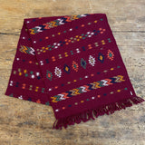 Woven Table Runner with Geometric Design from Guatemala- Burgundy A