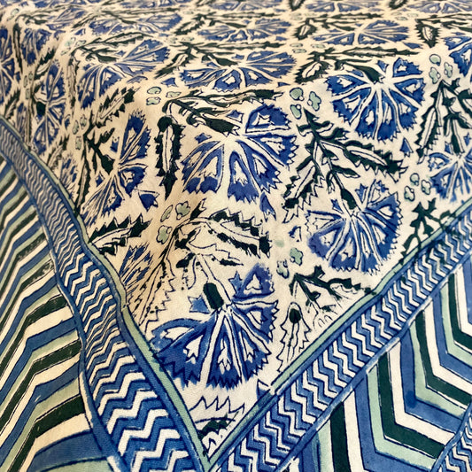 Chrysanthemum Blue Tablecloth 60x120