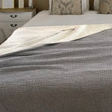 Crinkled Muslin Bed Blanket from Turkey-Grey
