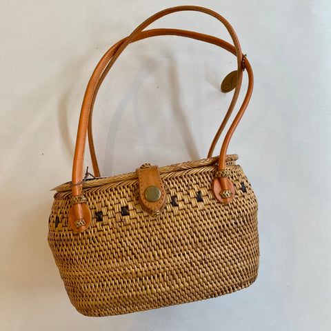 Ata Wicker Basket Handbag Purse from Bali