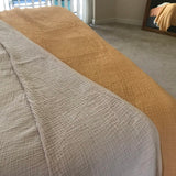 Crinkled Muslin Bed Blanket from Turkey-Mustard