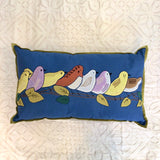 Birds on a Limb Pillow—Dark Blue