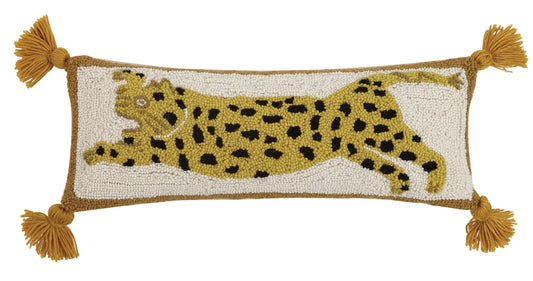 Chi Chi Leopard Hook Pillow with Tassles