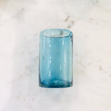 Tall Mexican Glass Tumbler - Solid Teal