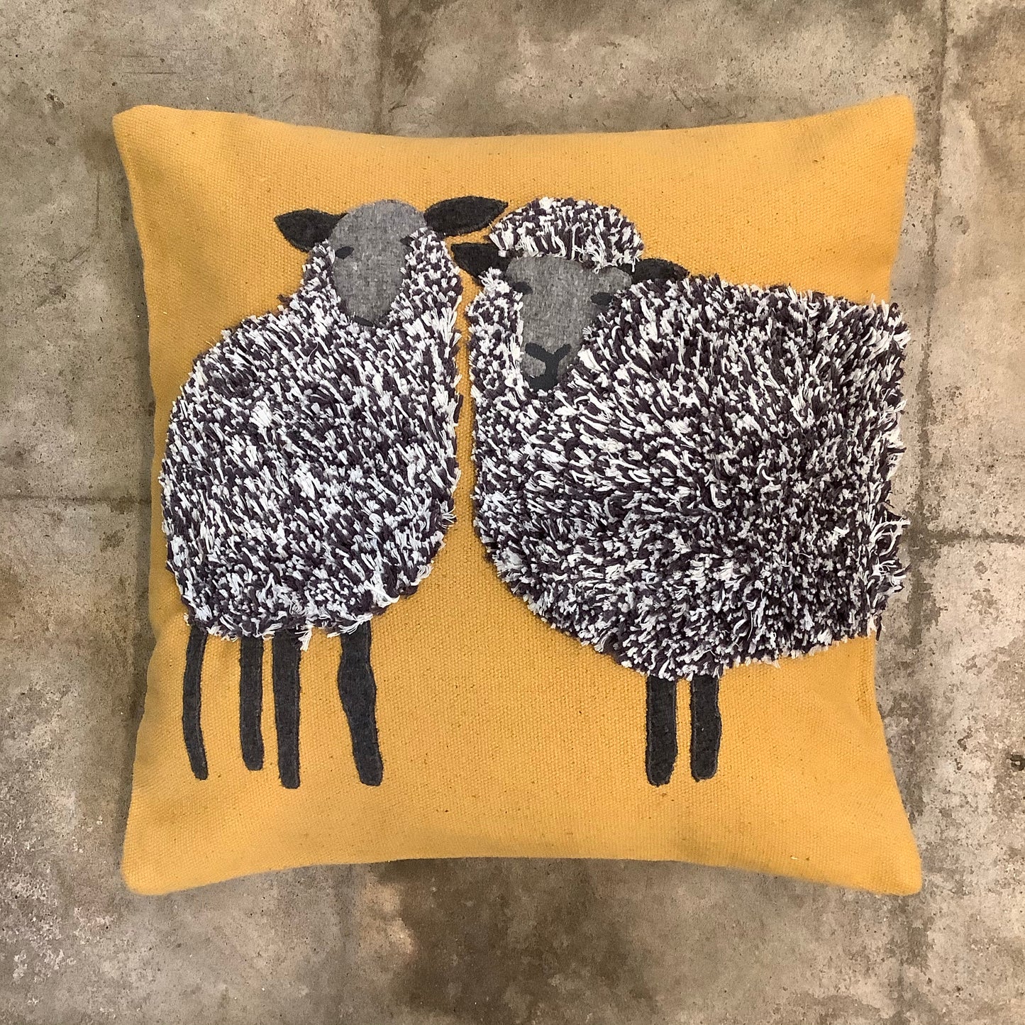 Sheep Duo Pillow - Mustard