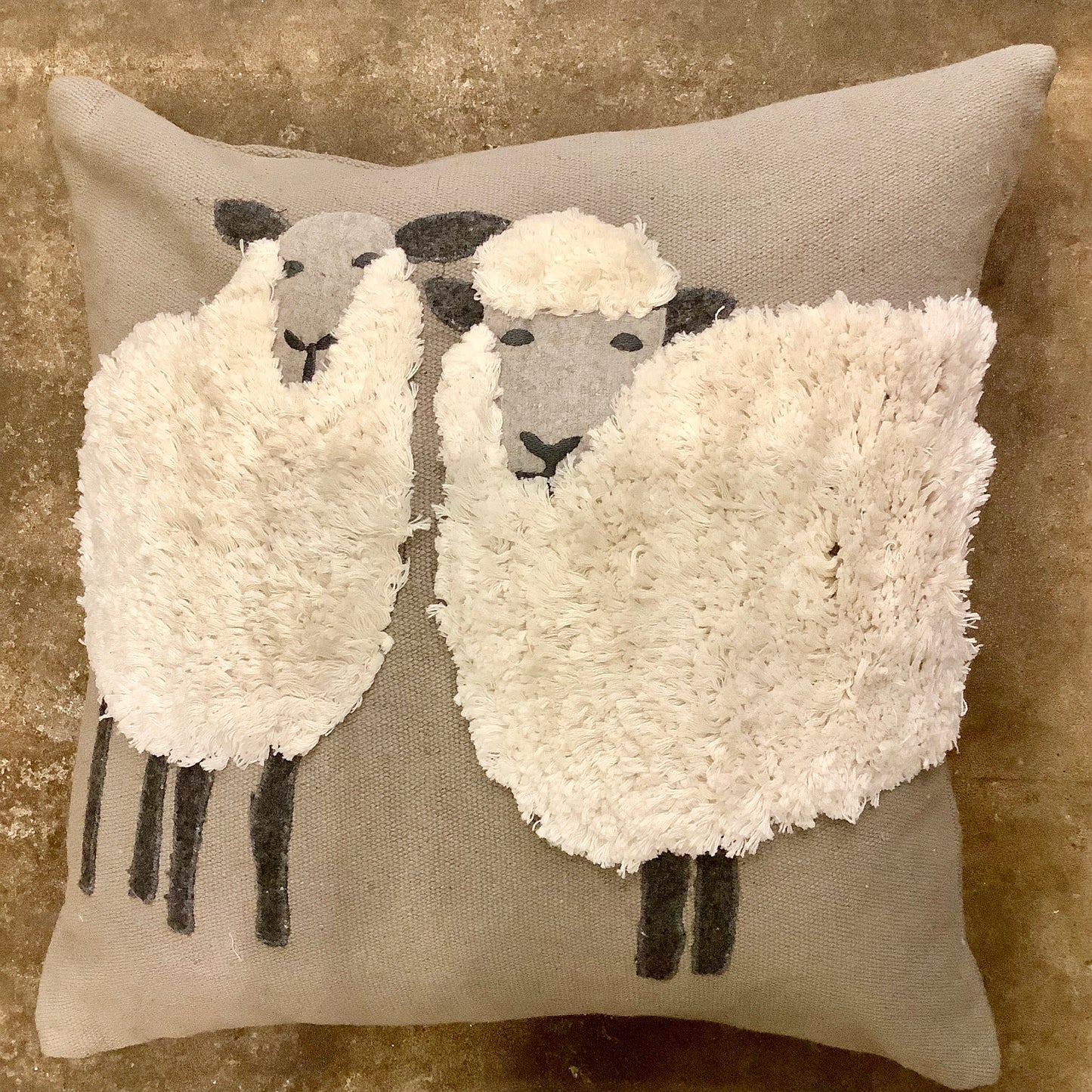 Sheep Duo Pillow - Sand