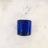 Short Mexican Glass Tumbler - Solid Blue