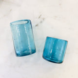 Short Mexican Glass Tumbler - Solid Teal