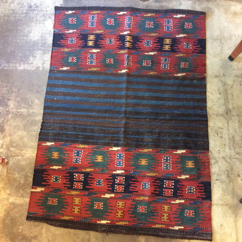 Old Pre-WWII Anatolian Baby Cradle Rug from the Black Sea 64"x46"